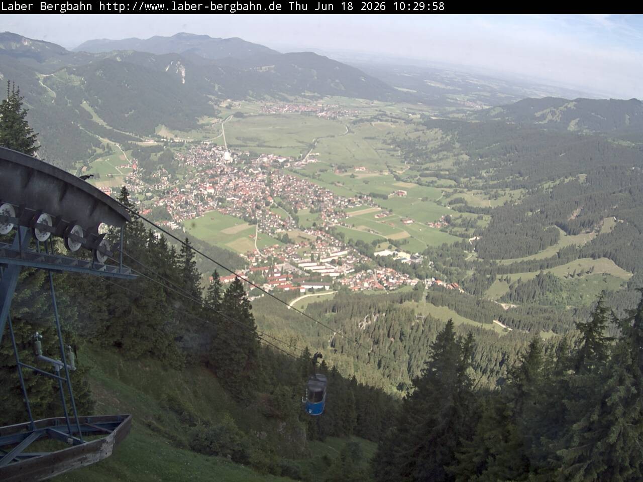 Archiv Foto Webcam Blick auf Oberammergau (Laber Bahn Bergstation)