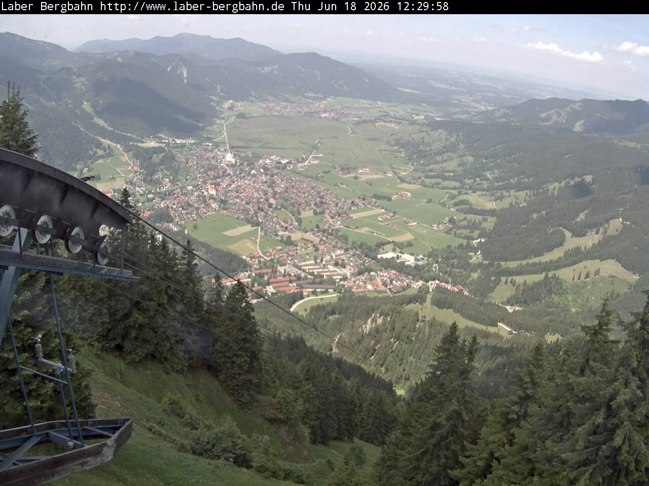Archiv Foto Webcam Blick auf Oberammergau (Laber Bahn Bergstation)