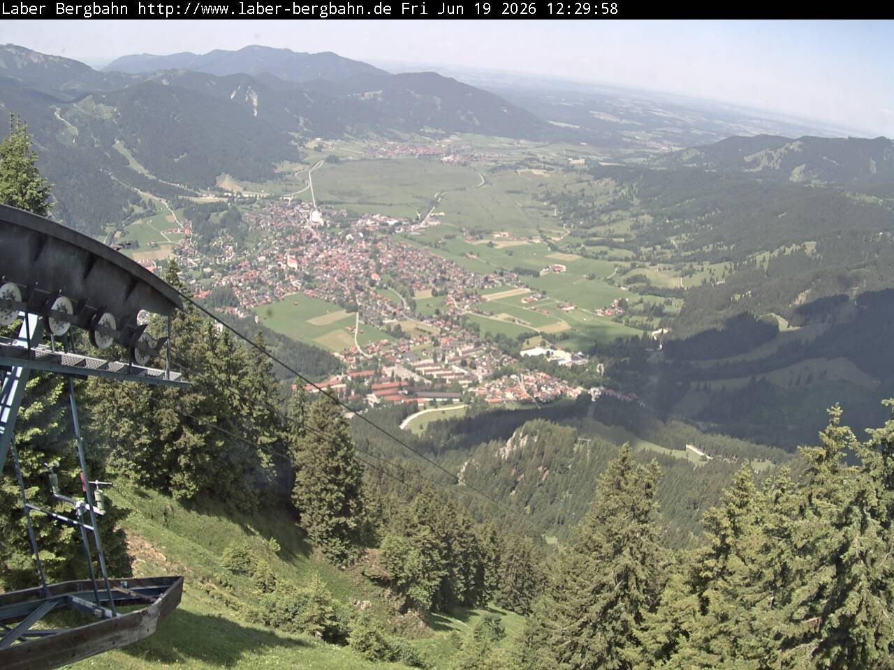 Archiv Foto Webcam Blick auf Oberammergau (Laber Bahn Bergstation)
