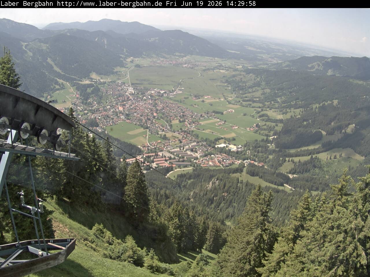 Archiv Foto Webcam Blick auf Oberammergau (Laber Bahn Bergstation)