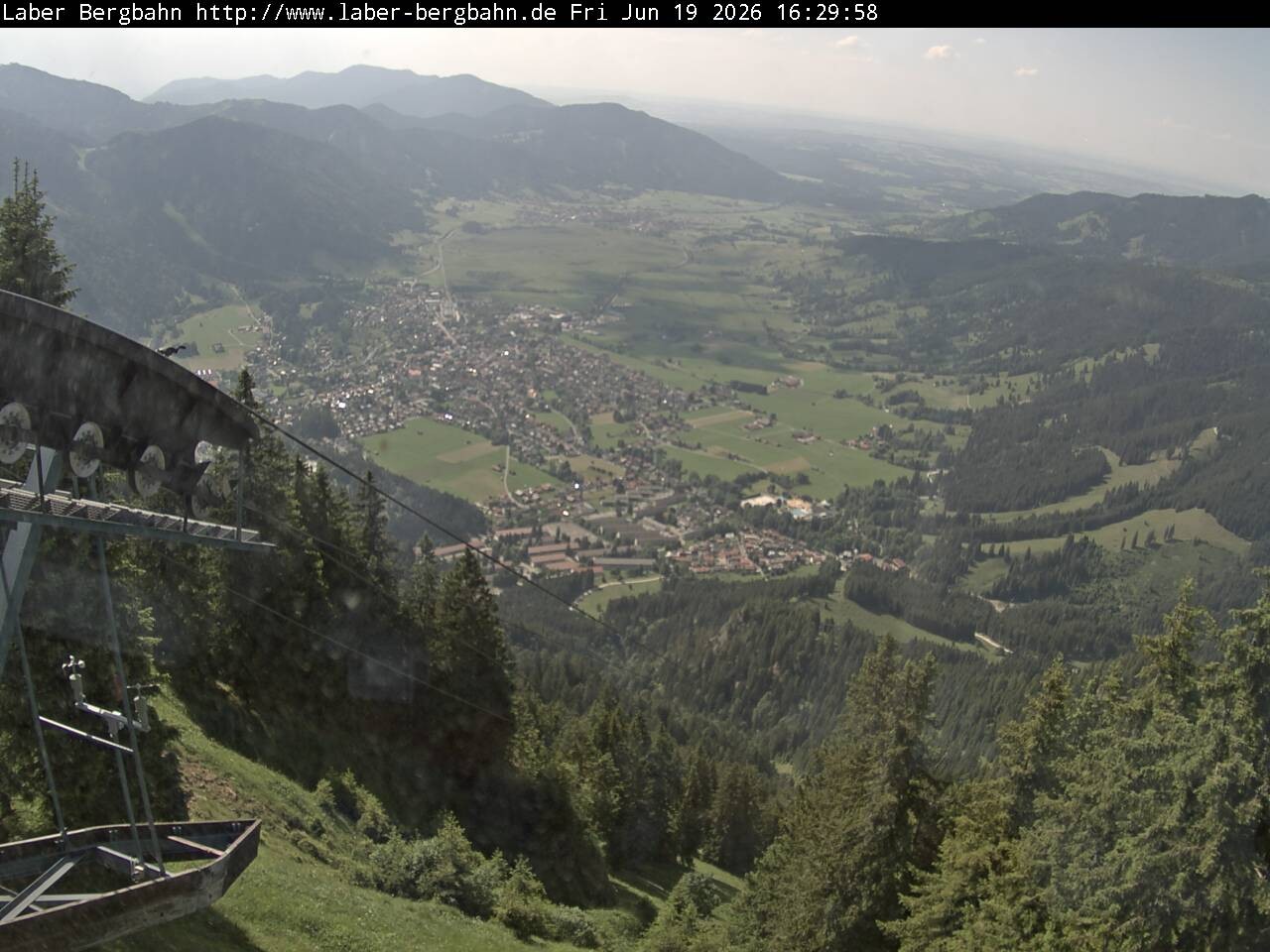 Archiv Foto Webcam Blick auf Oberammergau (Laber Bahn Bergstation)