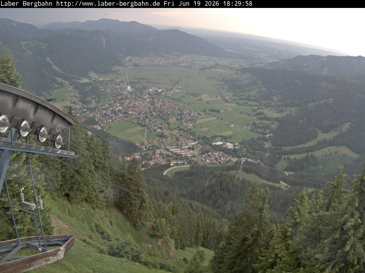 Archiv Foto Webcam Blick auf Oberammergau (Laber Bahn Bergstation)