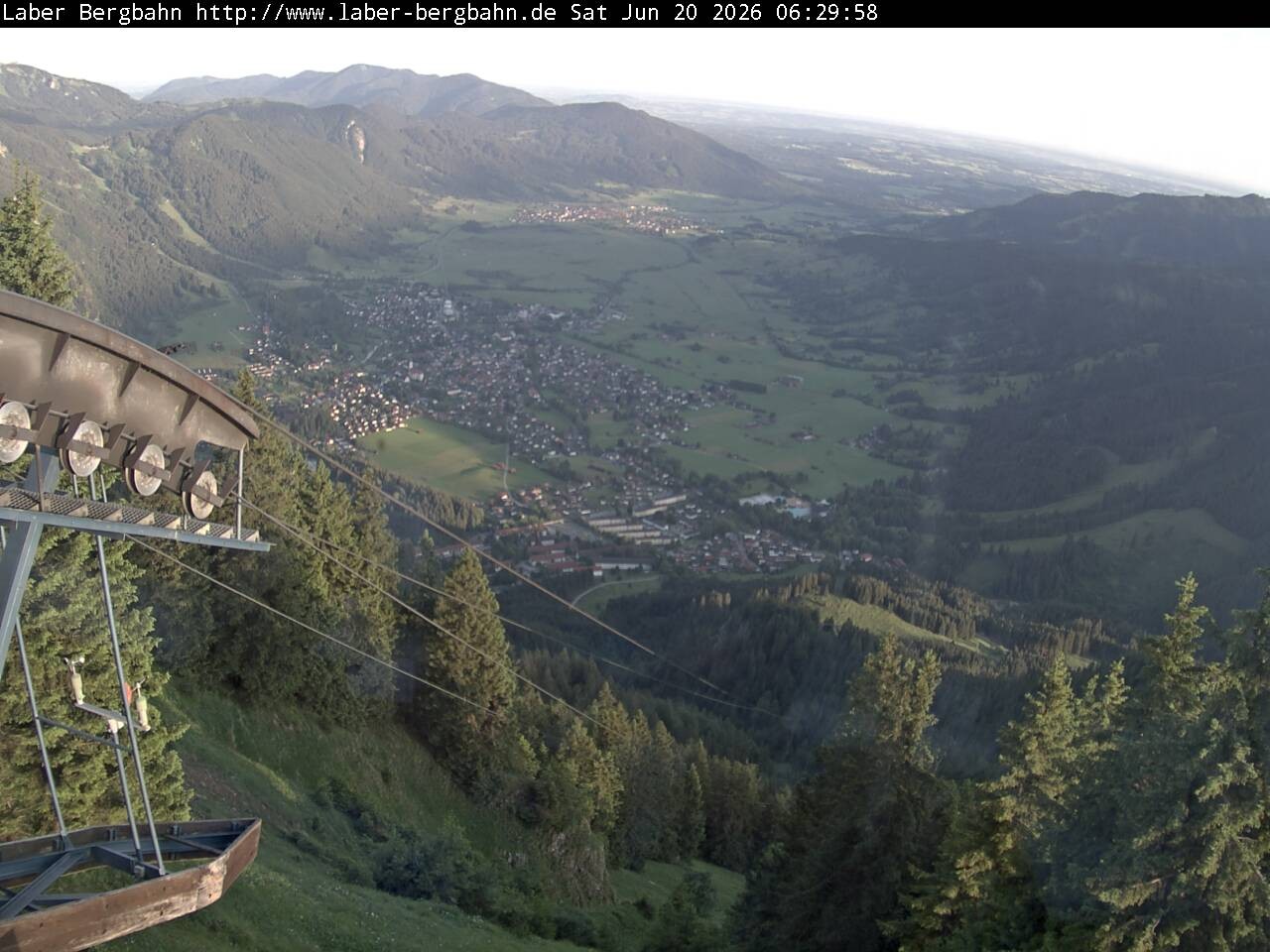 Archiv Foto Webcam Blick auf Oberammergau (Laber Bahn Bergstation)