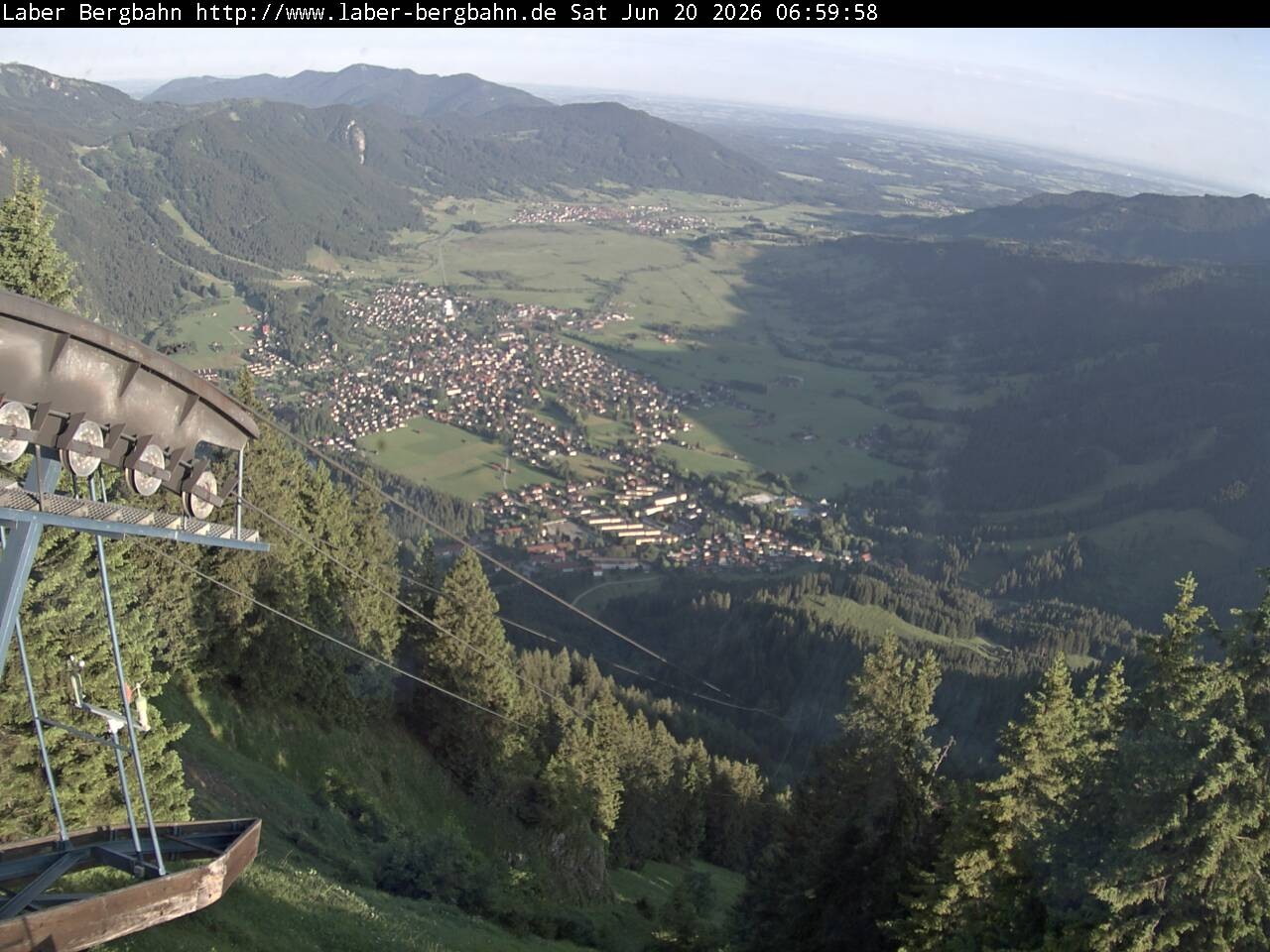 Archiv Foto Webcam Blick auf Oberammergau (Laber Bahn Bergstation)