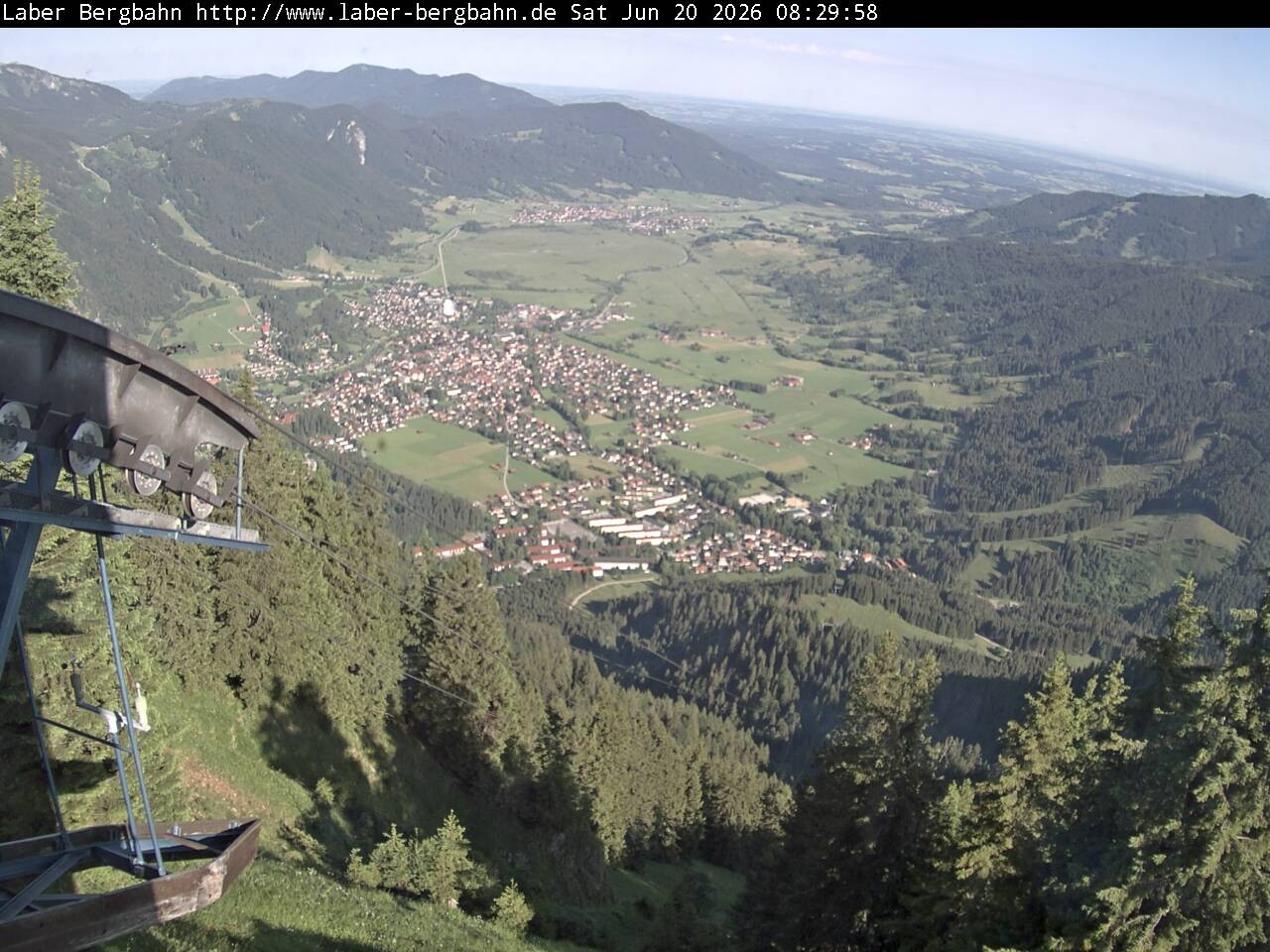 Archiv Foto Webcam Blick auf Oberammergau (Laber Bahn Bergstation)