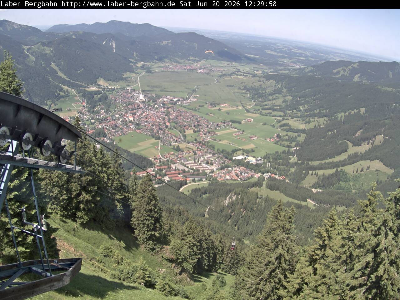 Archiv Foto Webcam Blick auf Oberammergau (Laber Bahn Bergstation)