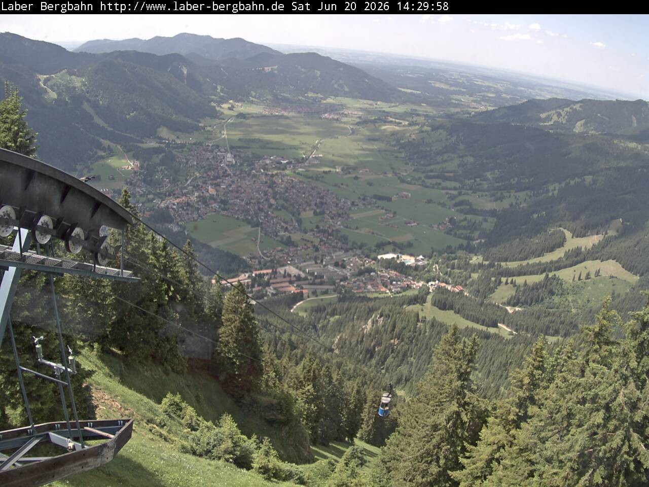 Archiv Foto Webcam Blick auf Oberammergau (Laber Bahn Bergstation)