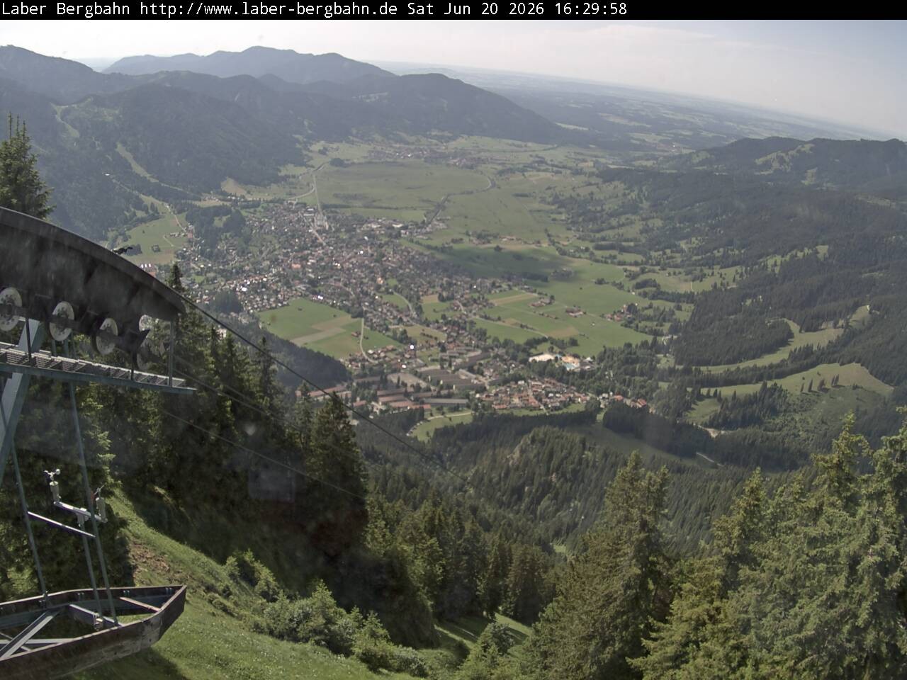 Archiv Foto Webcam Blick auf Oberammergau (Laber Bahn Bergstation)
