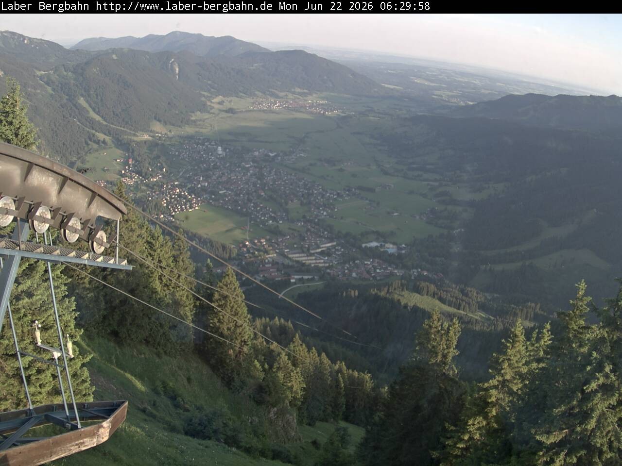 Archiv Foto Webcam Blick auf Oberammergau (Laber Bahn Bergstation)