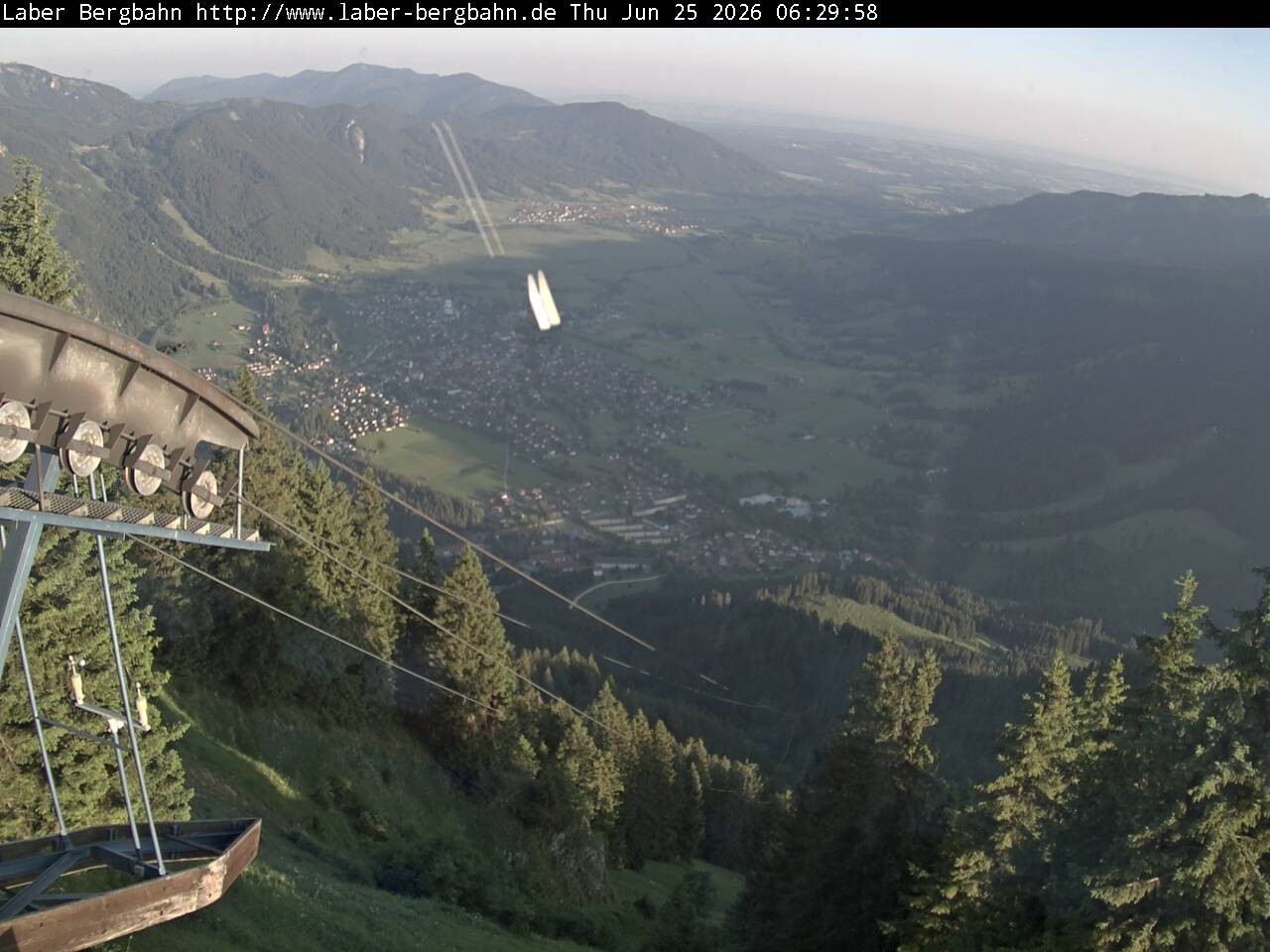 Archiv Foto Webcam Blick auf Oberammergau (Laber Bahn Bergstation)