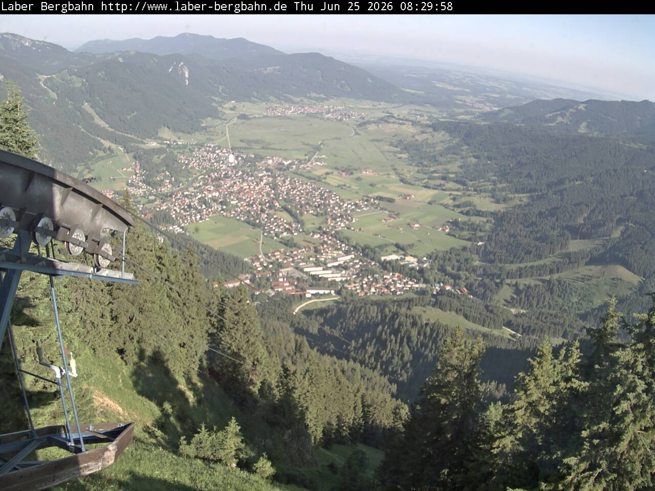 Archiv Foto Webcam Blick auf Oberammergau (Laber Bahn Bergstation)