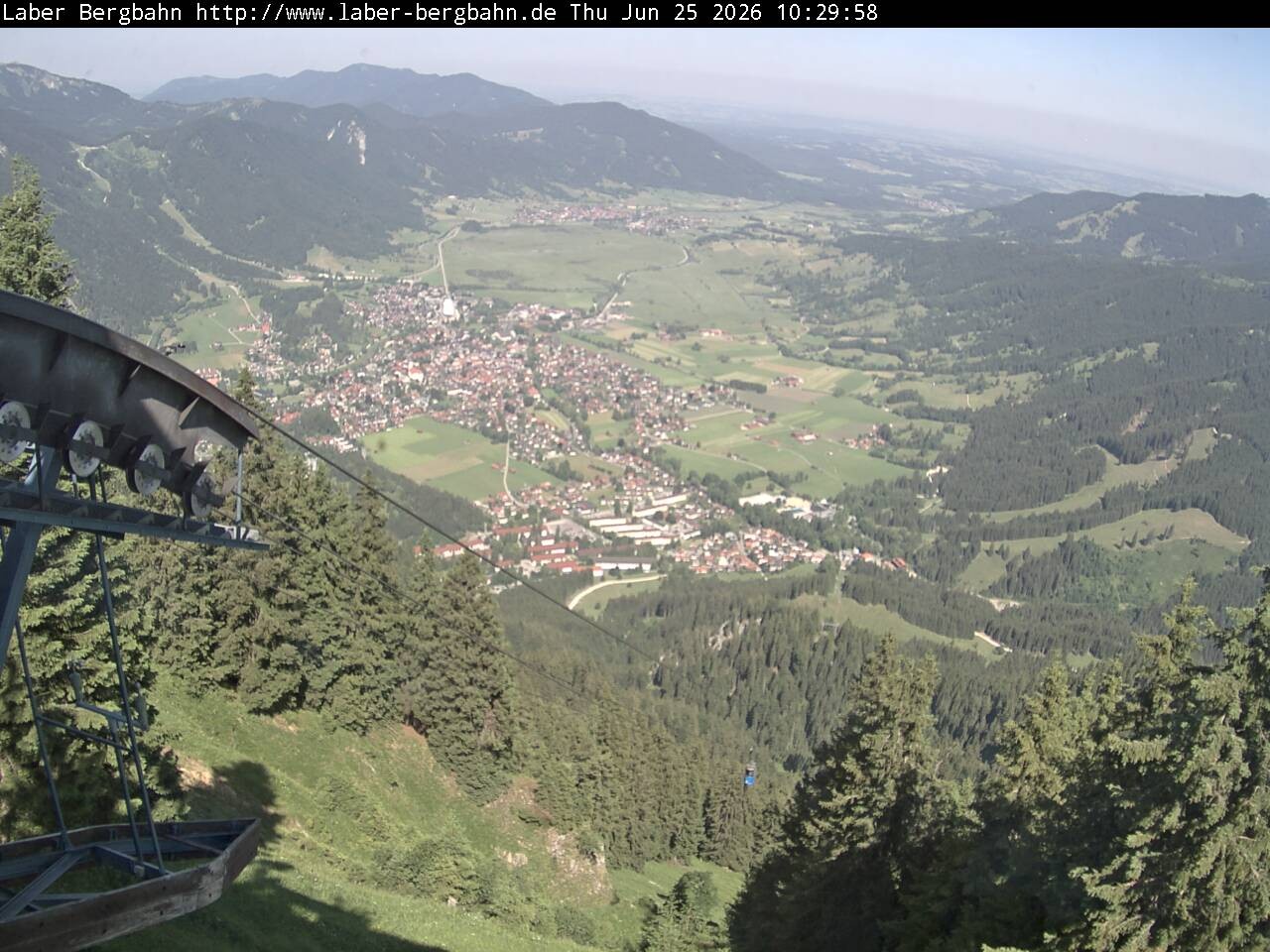 Archiv Foto Webcam Blick auf Oberammergau (Laber Bahn Bergstation)