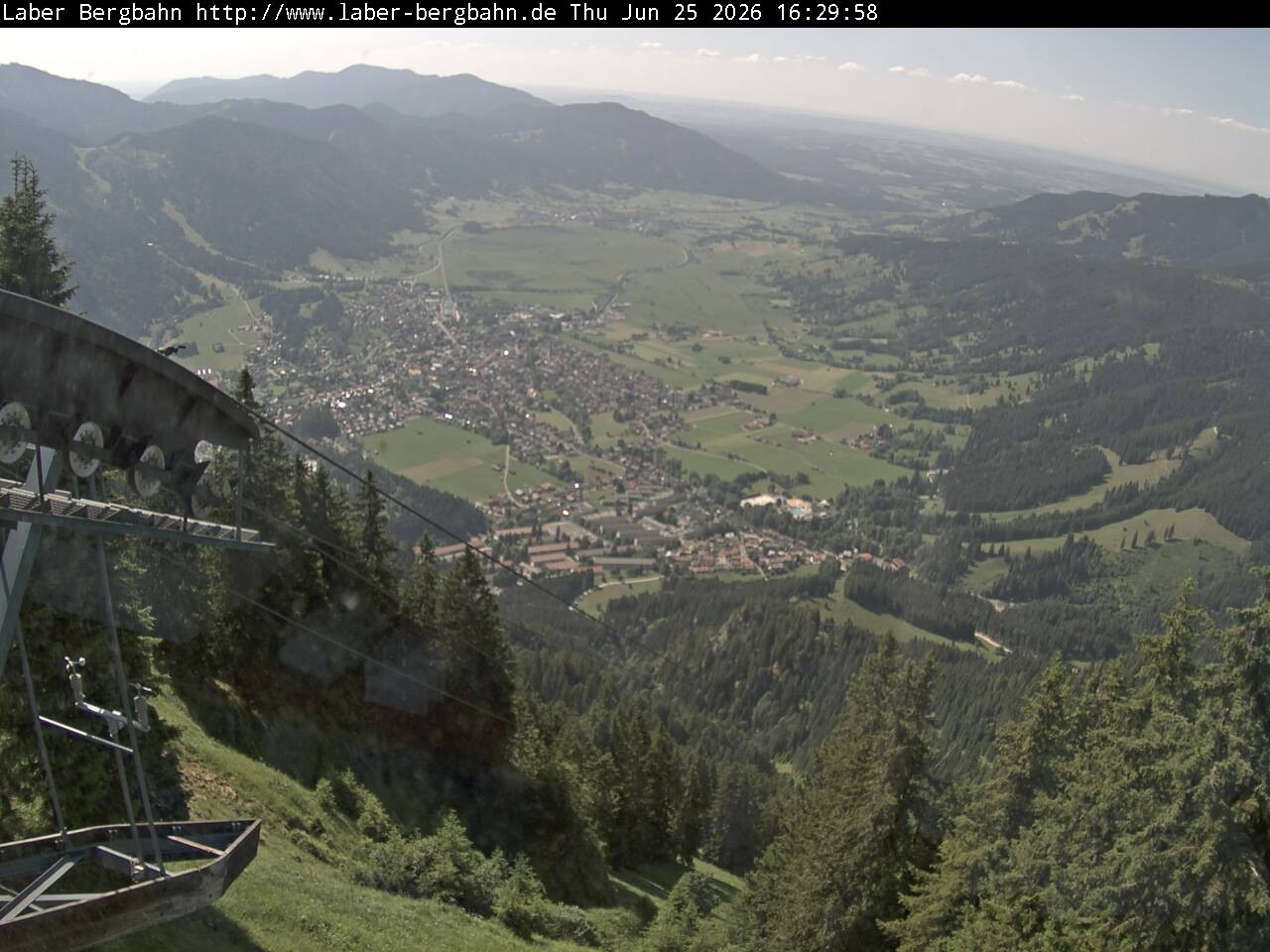 Archiv Foto Webcam Blick auf Oberammergau (Laber Bahn Bergstation)