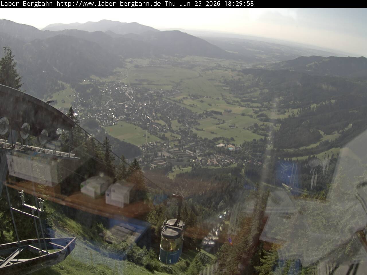 Archiv Foto Webcam Blick auf Oberammergau (Laber Bahn Bergstation)