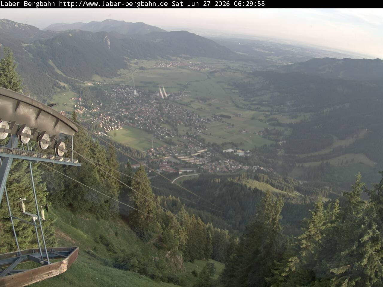 Archiv Foto Webcam Blick auf Oberammergau (Laber Bahn Bergstation)
