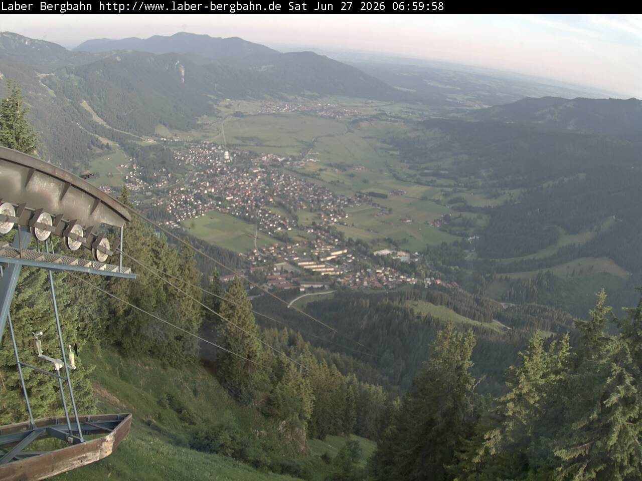 Archiv Foto Webcam Blick auf Oberammergau (Laber Bahn Bergstation)