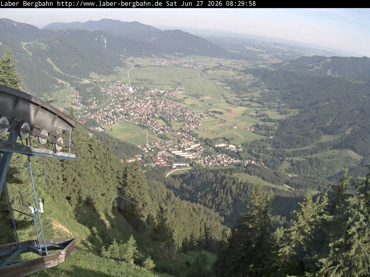 Archiv Foto Webcam Blick auf Oberammergau (Laber Bahn Bergstation)
