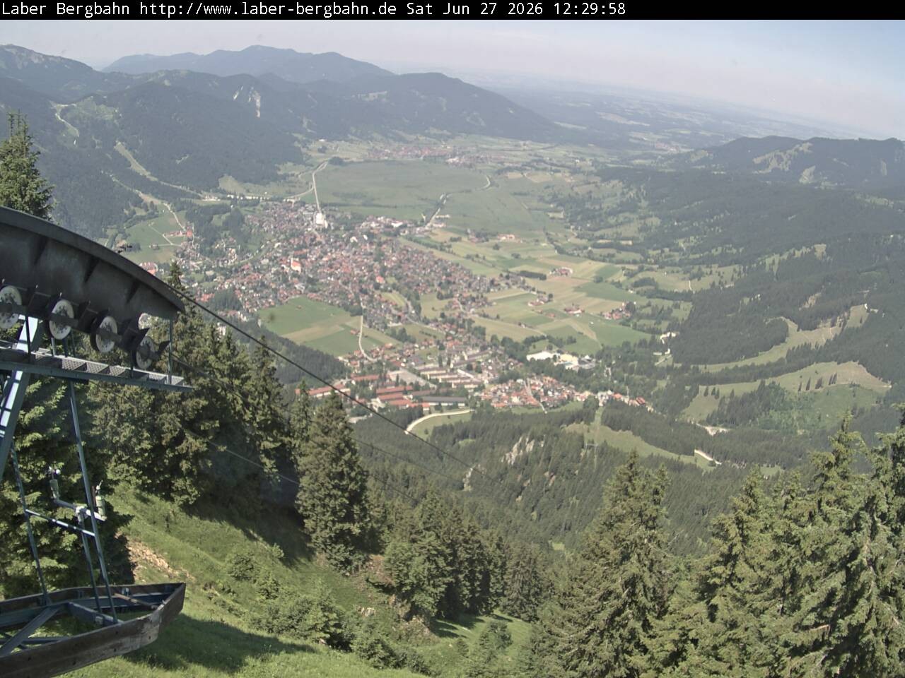 Archiv Foto Webcam Blick auf Oberammergau (Laber Bahn Bergstation)