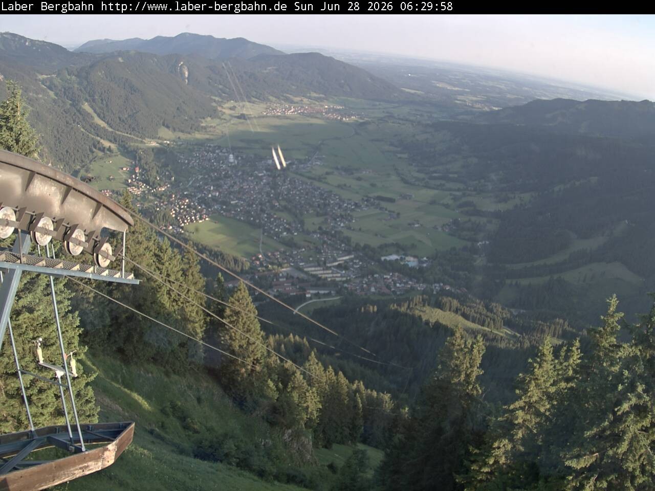 Archiv Foto Webcam Blick auf Oberammergau (Laber Bahn Bergstation)