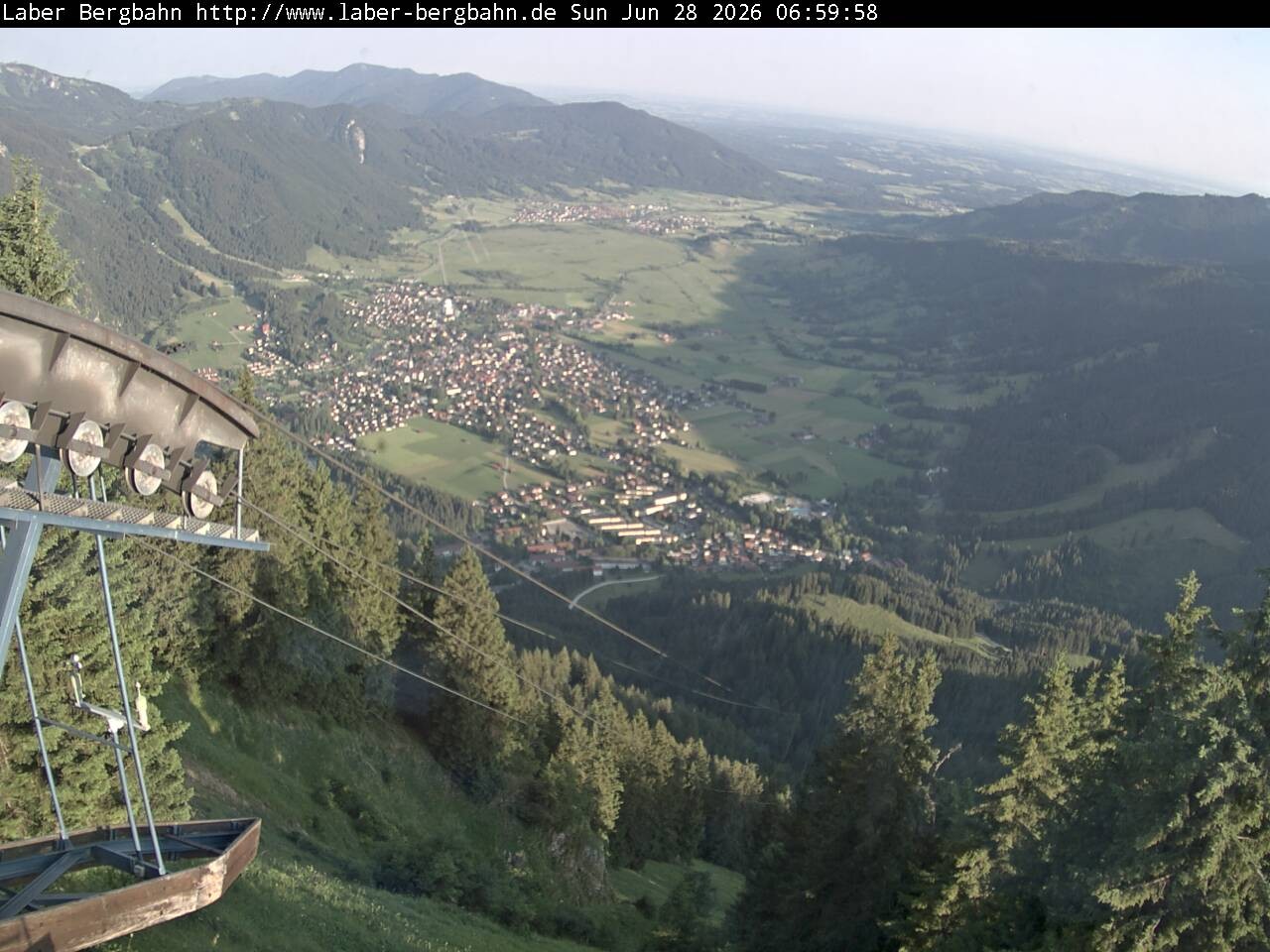 Archiv Foto Webcam Blick auf Oberammergau (Laber Bahn Bergstation)