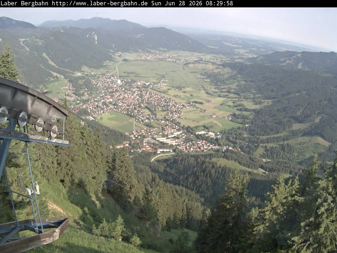 Archiv Foto Webcam Blick auf Oberammergau (Laber Bahn Bergstation)