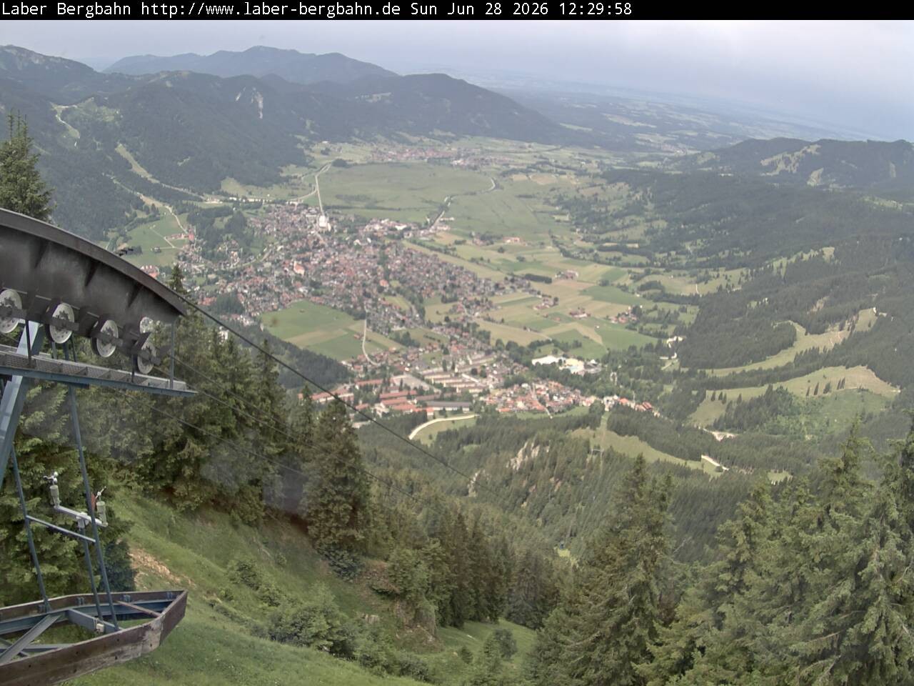Archiv Foto Webcam Blick auf Oberammergau (Laber Bahn Bergstation)