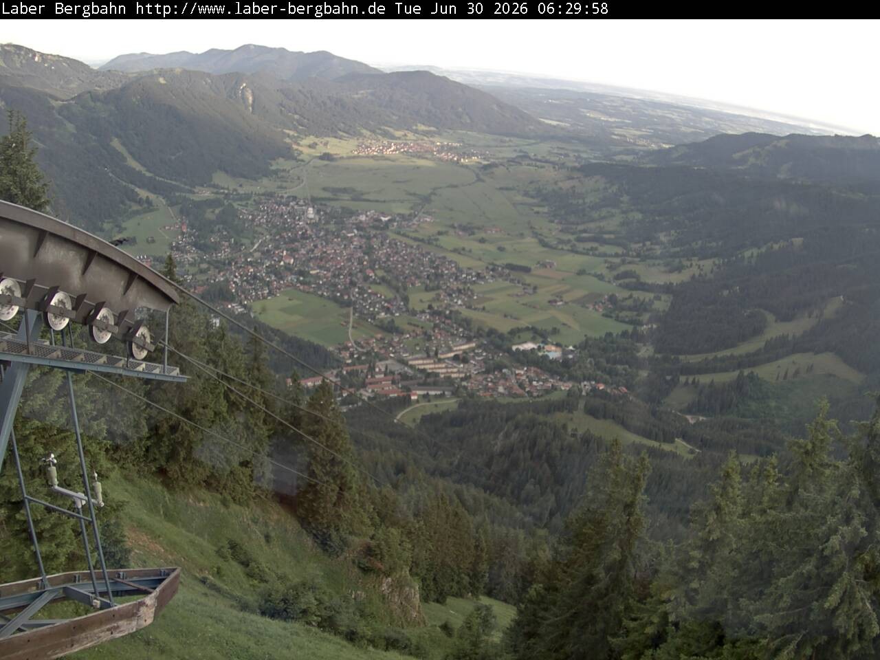 Archiv Foto Webcam Blick auf Oberammergau (Laber Bahn Bergstation)