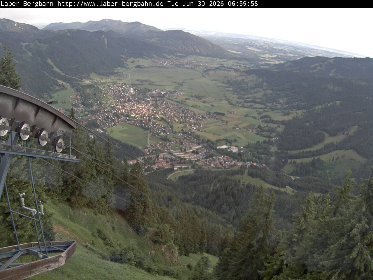 Archiv Foto Webcam Blick auf Oberammergau (Laber Bahn Bergstation)