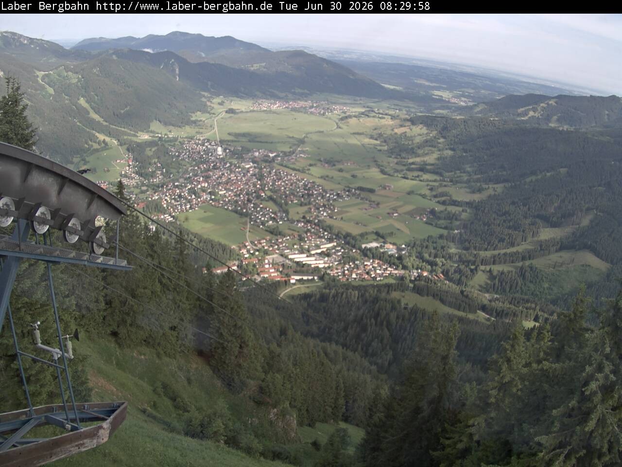 Archiv Foto Webcam Blick auf Oberammergau (Laber Bahn Bergstation)