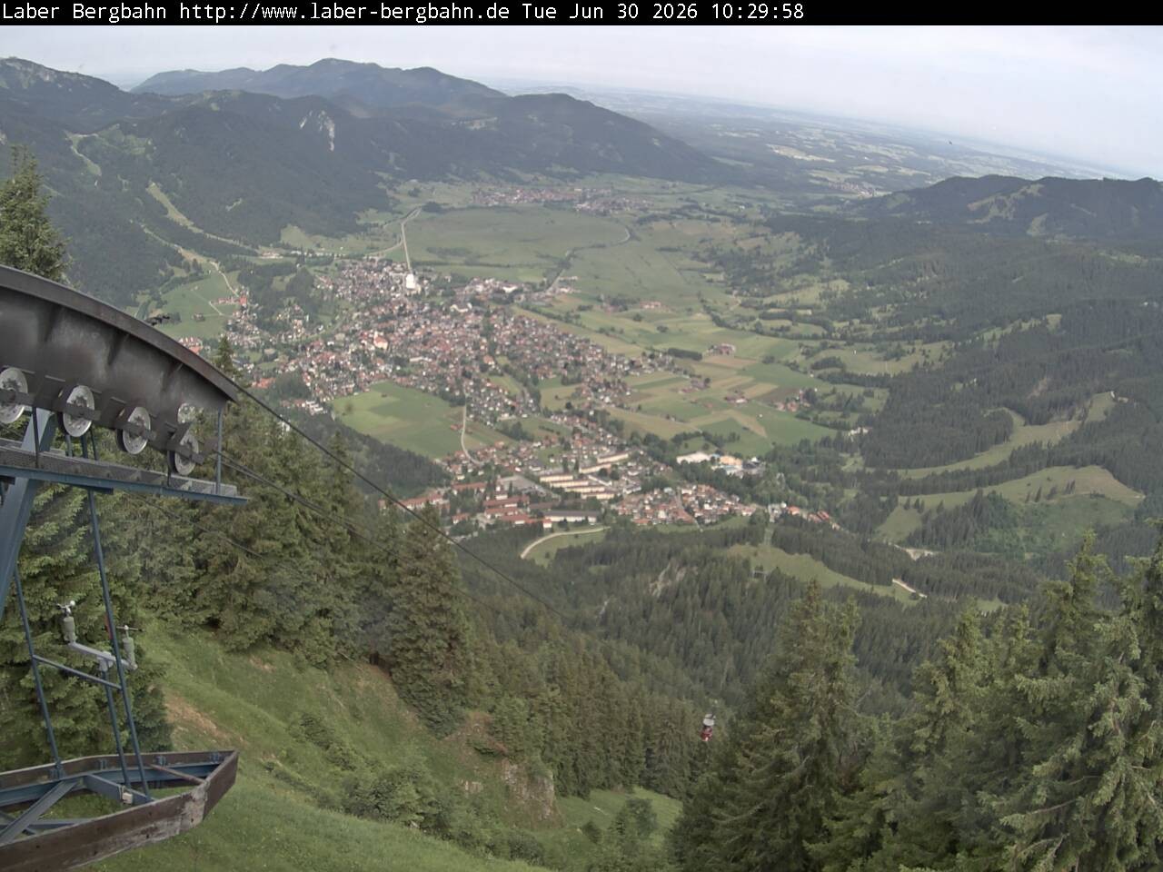 Archiv Foto Webcam Blick auf Oberammergau (Laber Bahn Bergstation)