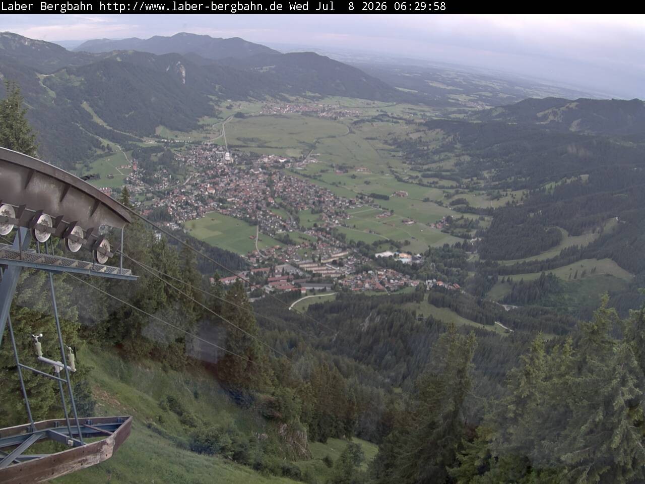 Archiv Foto Webcam Blick auf Oberammergau (Laber Bahn Bergstation)