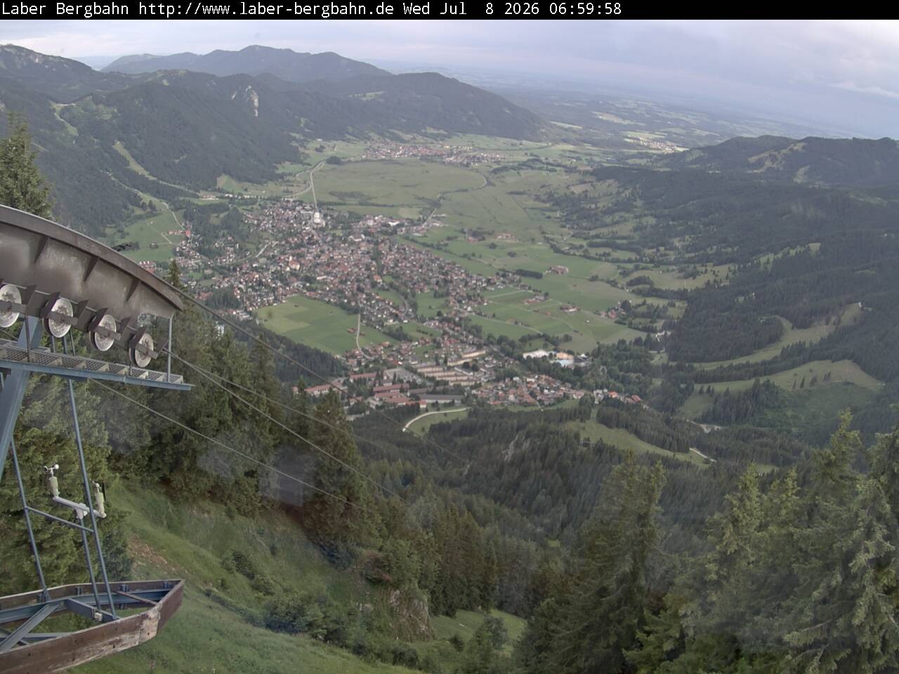 Archiv Foto Webcam Blick auf Oberammergau (Laber Bahn Bergstation)