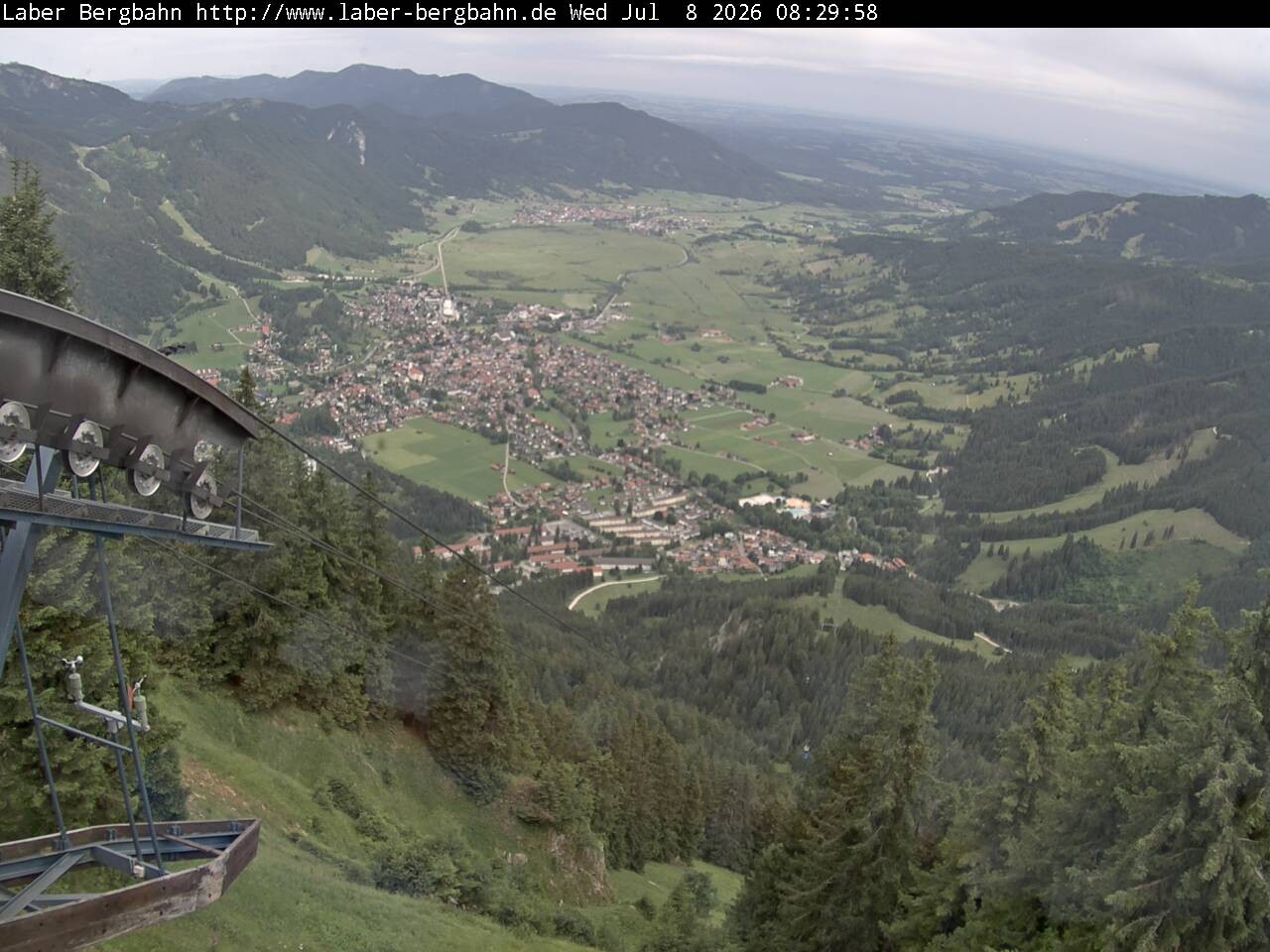 Archiv Foto Webcam Blick auf Oberammergau (Laber Bahn Bergstation)