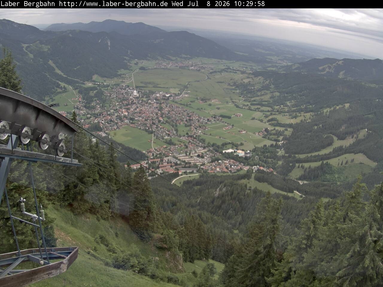 Archiv Foto Webcam Blick auf Oberammergau (Laber Bahn Bergstation)