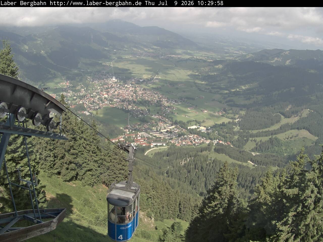 Archiv Foto Webcam Blick auf Oberammergau (Laber Bahn Bergstation)
