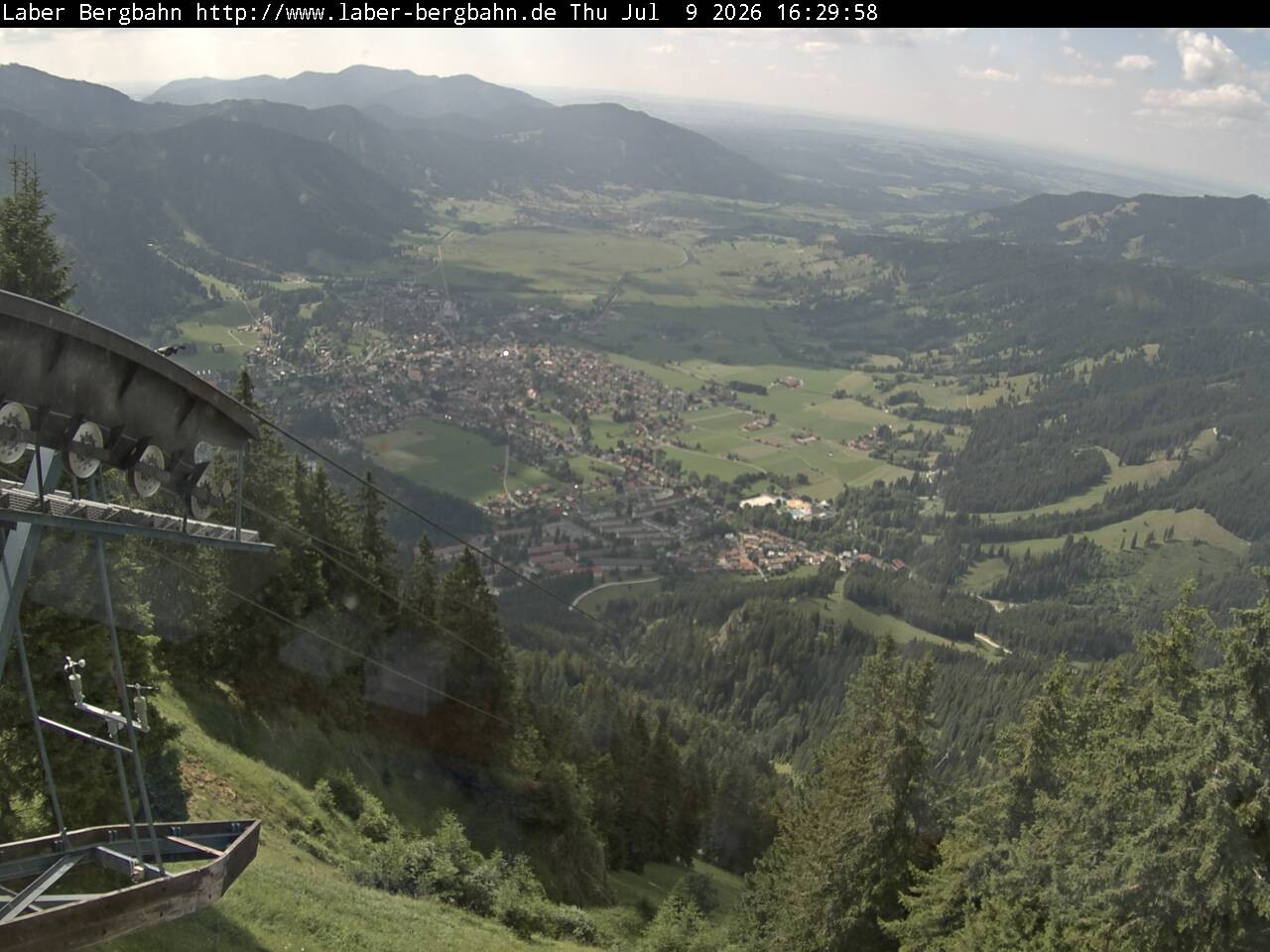 Archiv Foto Webcam Blick auf Oberammergau (Laber Bahn Bergstation)