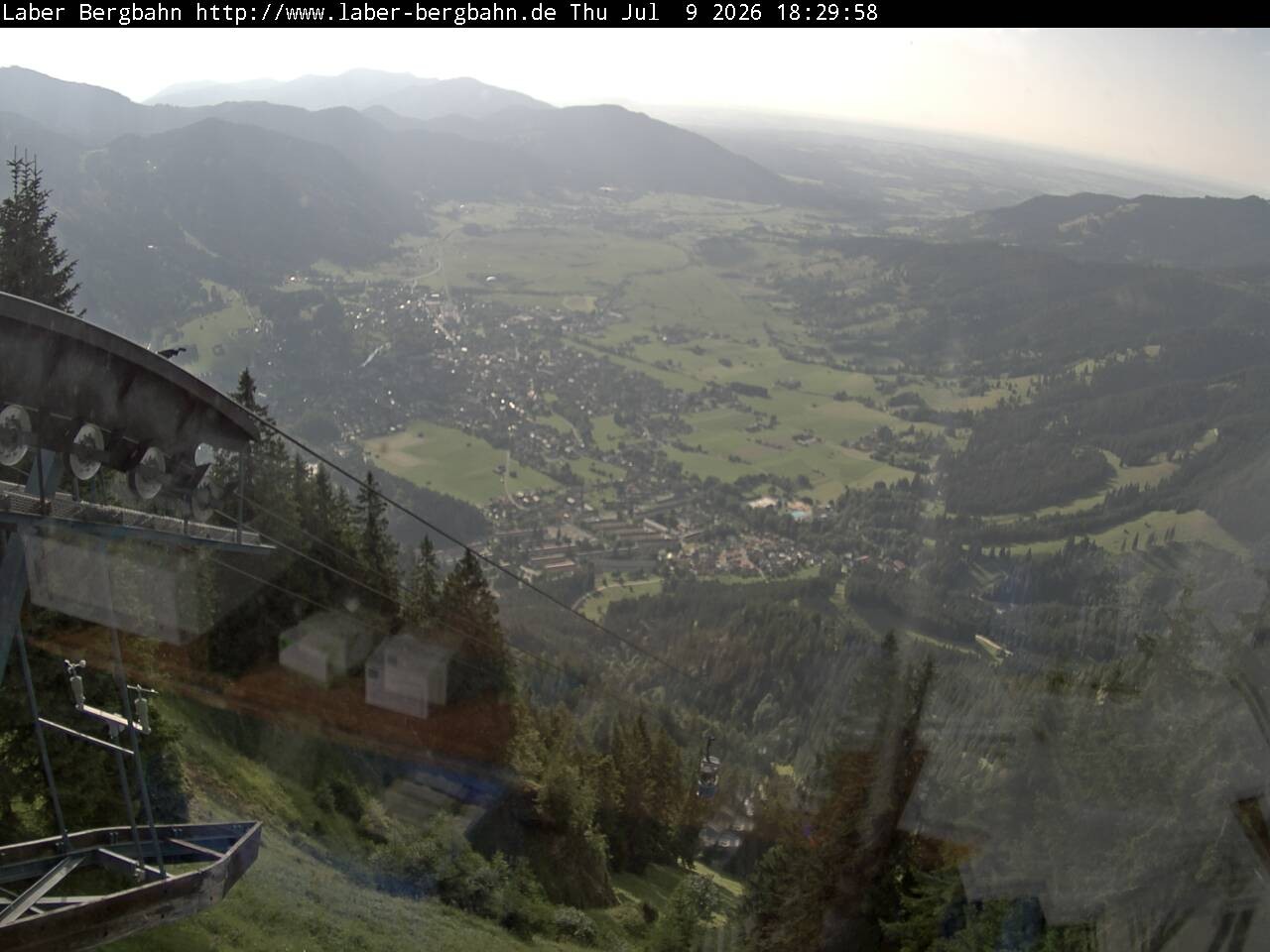 Archiv Foto Webcam Blick auf Oberammergau (Laber Bahn Bergstation)