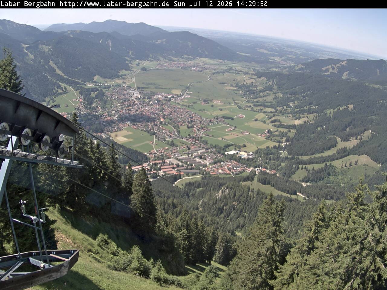 Archived image Webcam View of Oberammergau (Laber Bahn mountain station)