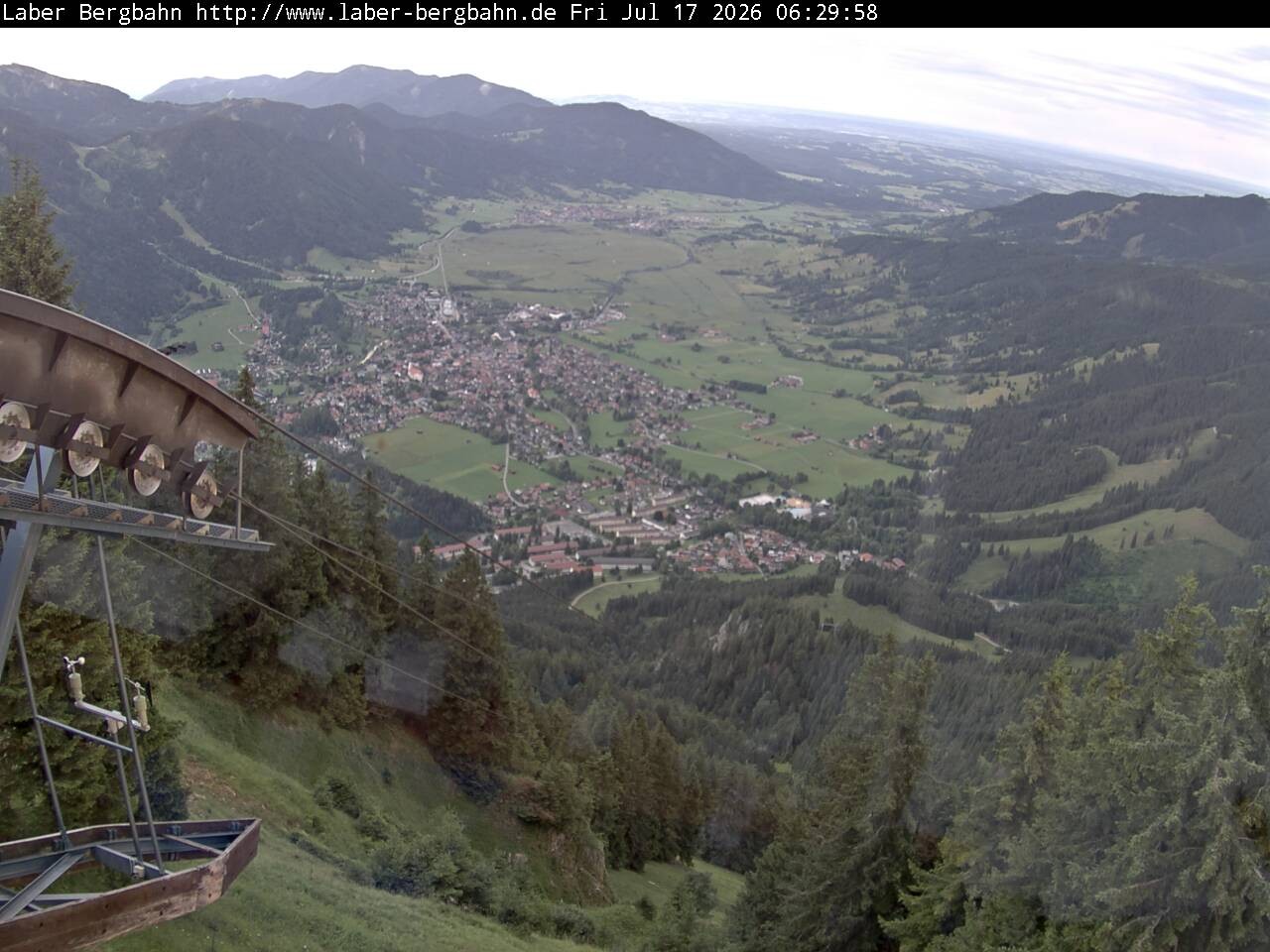 Archiv Foto Webcam Blick auf Oberammergau (Laber Bahn Bergstation)