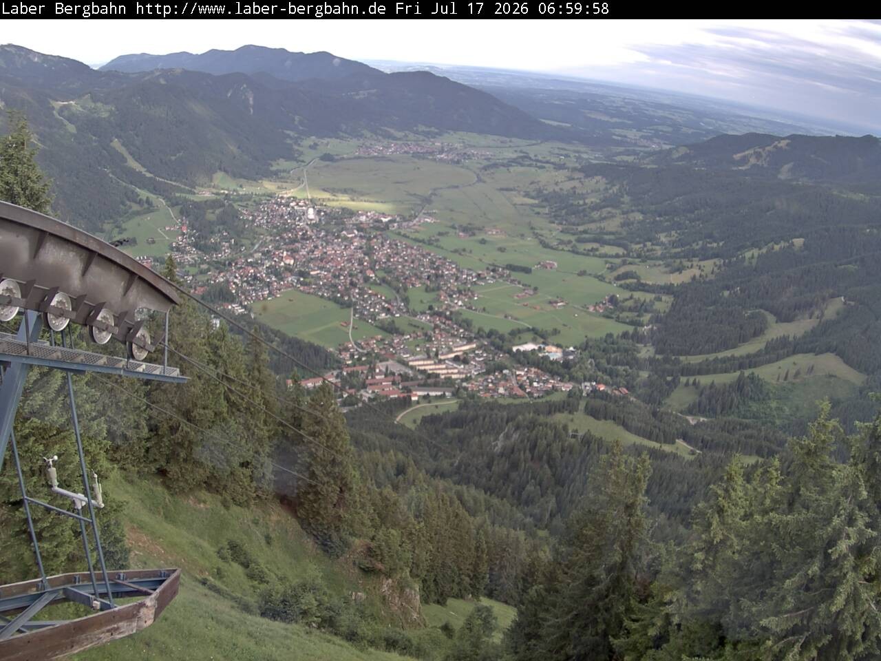 Archiv Foto Webcam Blick auf Oberammergau (Laber Bahn Bergstation)
