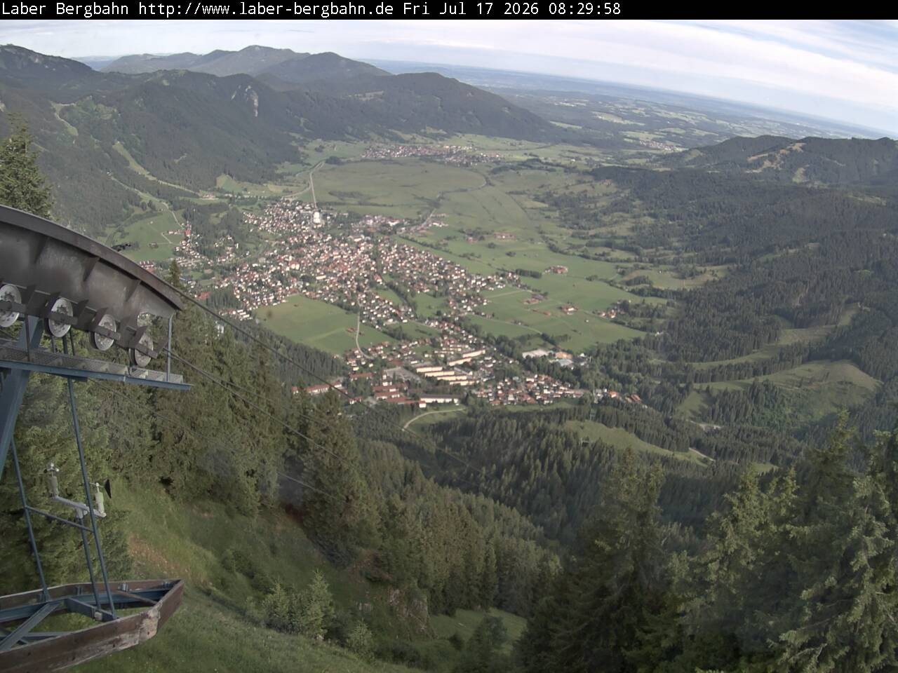 Archiv Foto Webcam Blick auf Oberammergau (Laber Bahn Bergstation)
