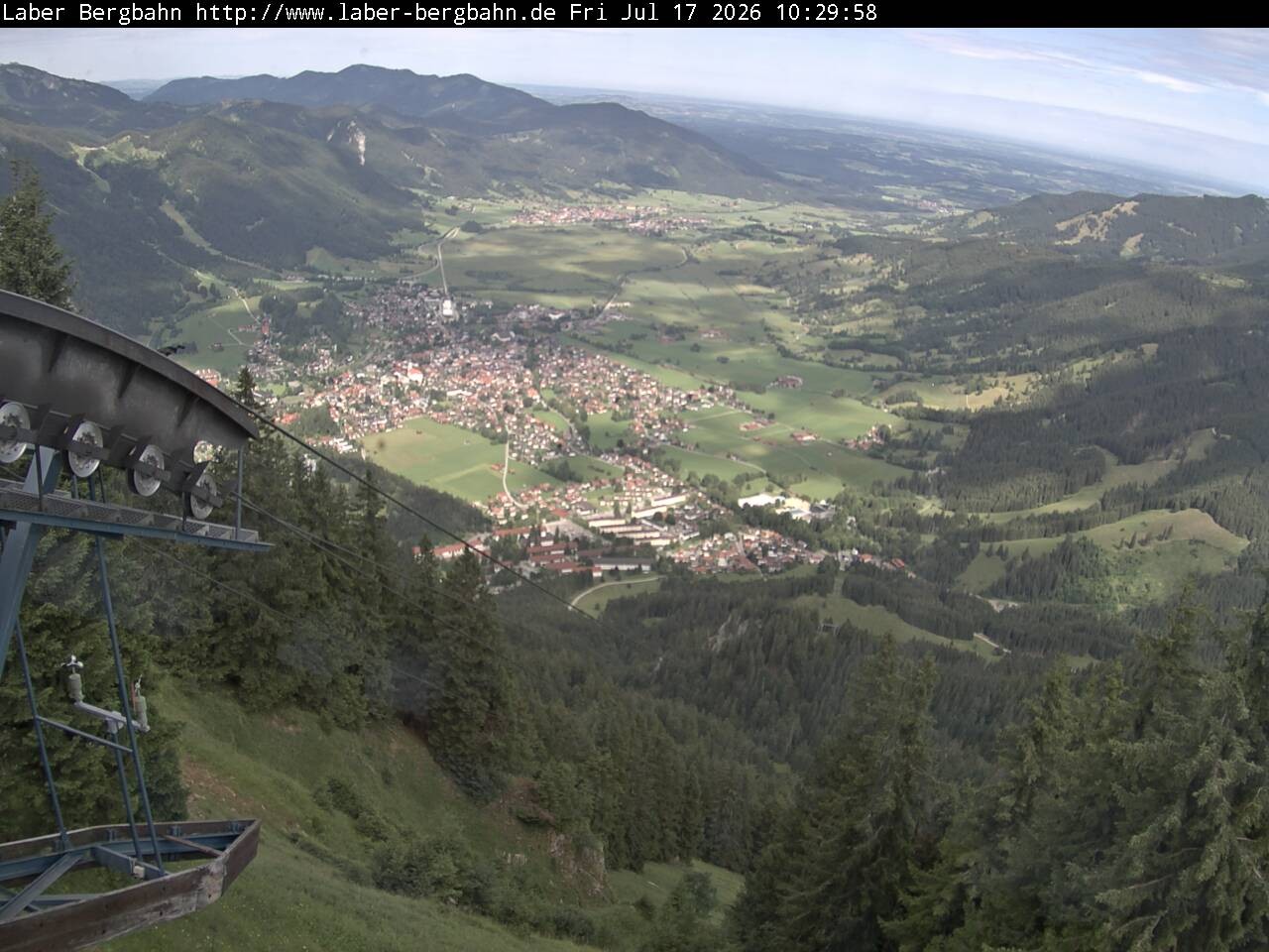 Archiv Foto Webcam Blick auf Oberammergau (Laber Bahn Bergstation)