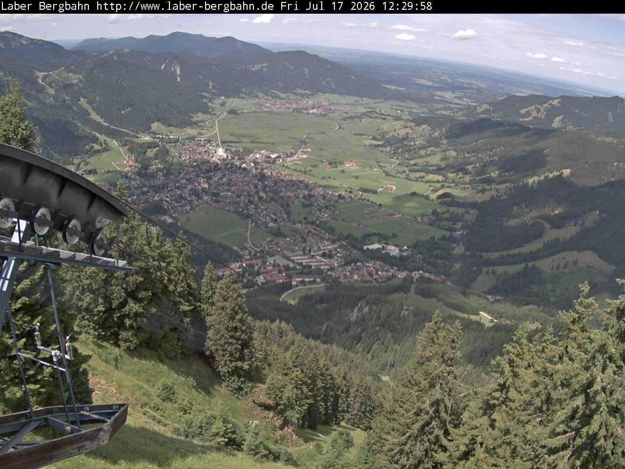 Archiv Foto Webcam Blick auf Oberammergau (Laber Bahn Bergstation)