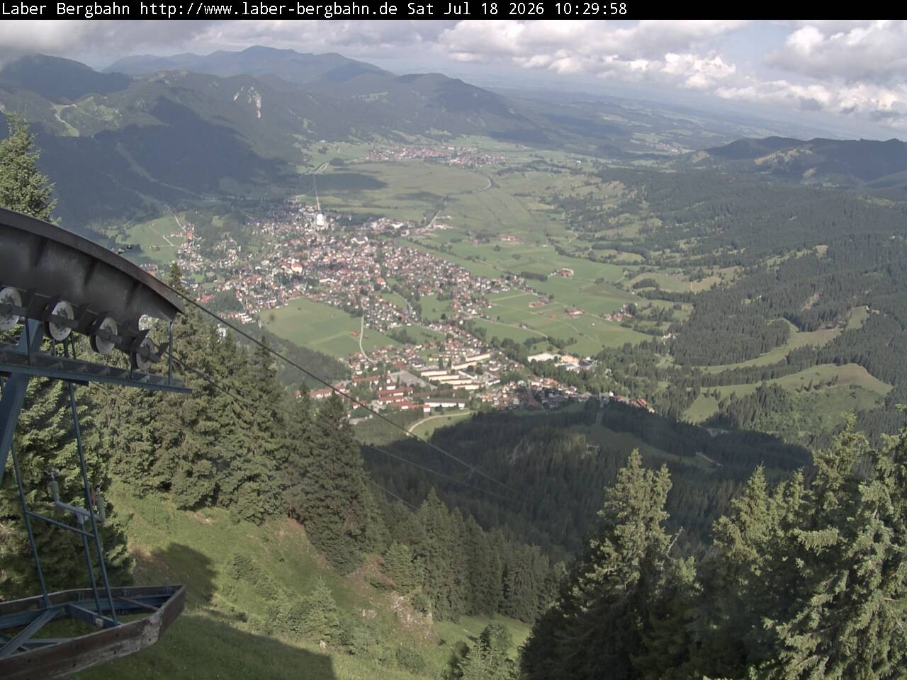 Archived image Webcam View of Oberammergau (Laber Bahn mountain station)