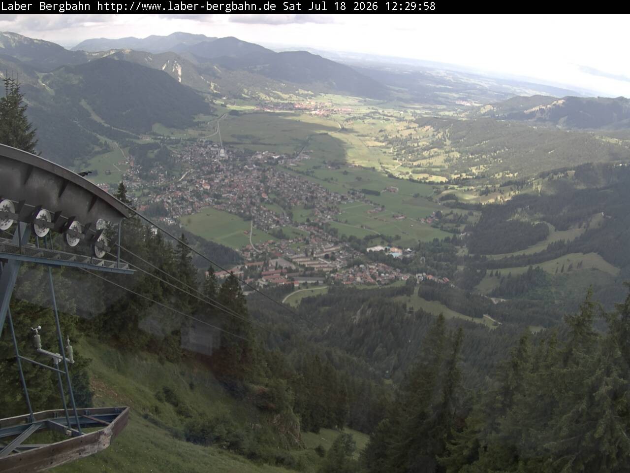 Archived image Webcam View of Oberammergau (Laber Bahn mountain station)