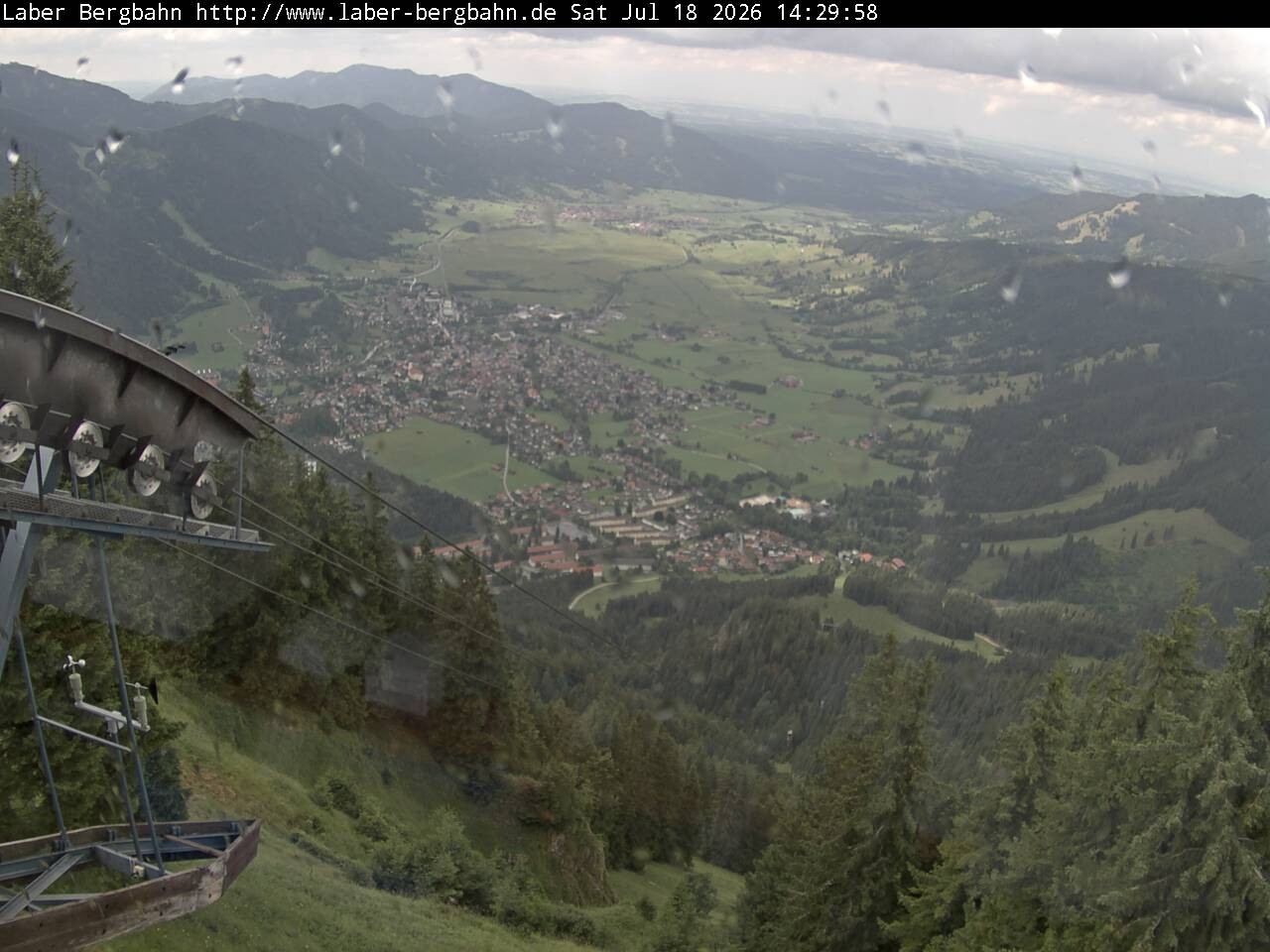 Archived image Webcam View of Oberammergau (Laber Bahn mountain station)