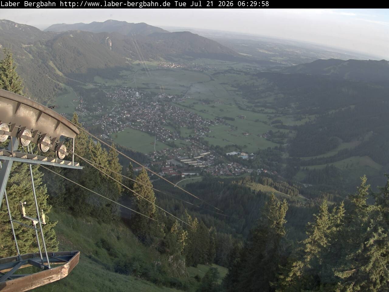 Archiv Foto Webcam Blick auf Oberammergau (Laber Bahn Bergstation)