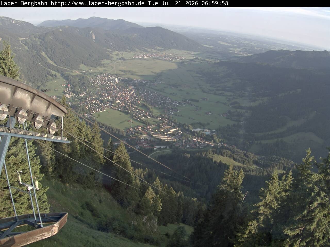 Archiv Foto Webcam Blick auf Oberammergau (Laber Bahn Bergstation)
