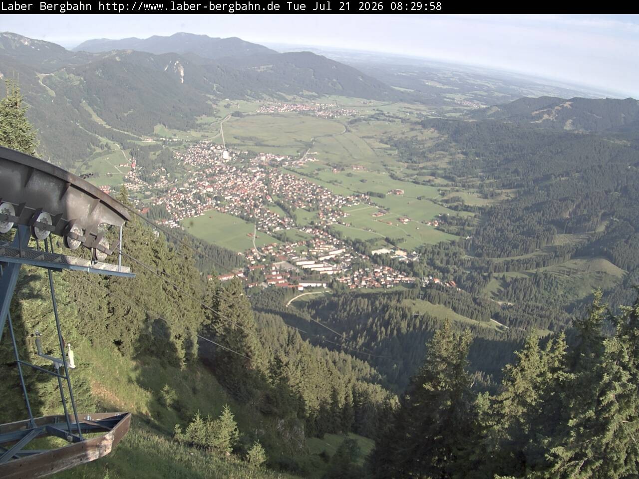 Archiv Foto Webcam Blick auf Oberammergau (Laber Bahn Bergstation)