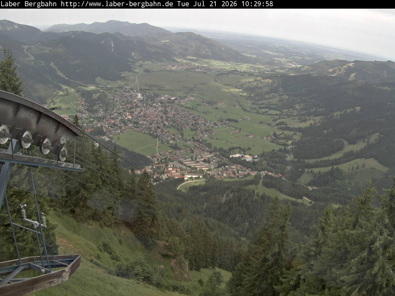 Archiv Foto Webcam Blick auf Oberammergau (Laber Bahn Bergstation)